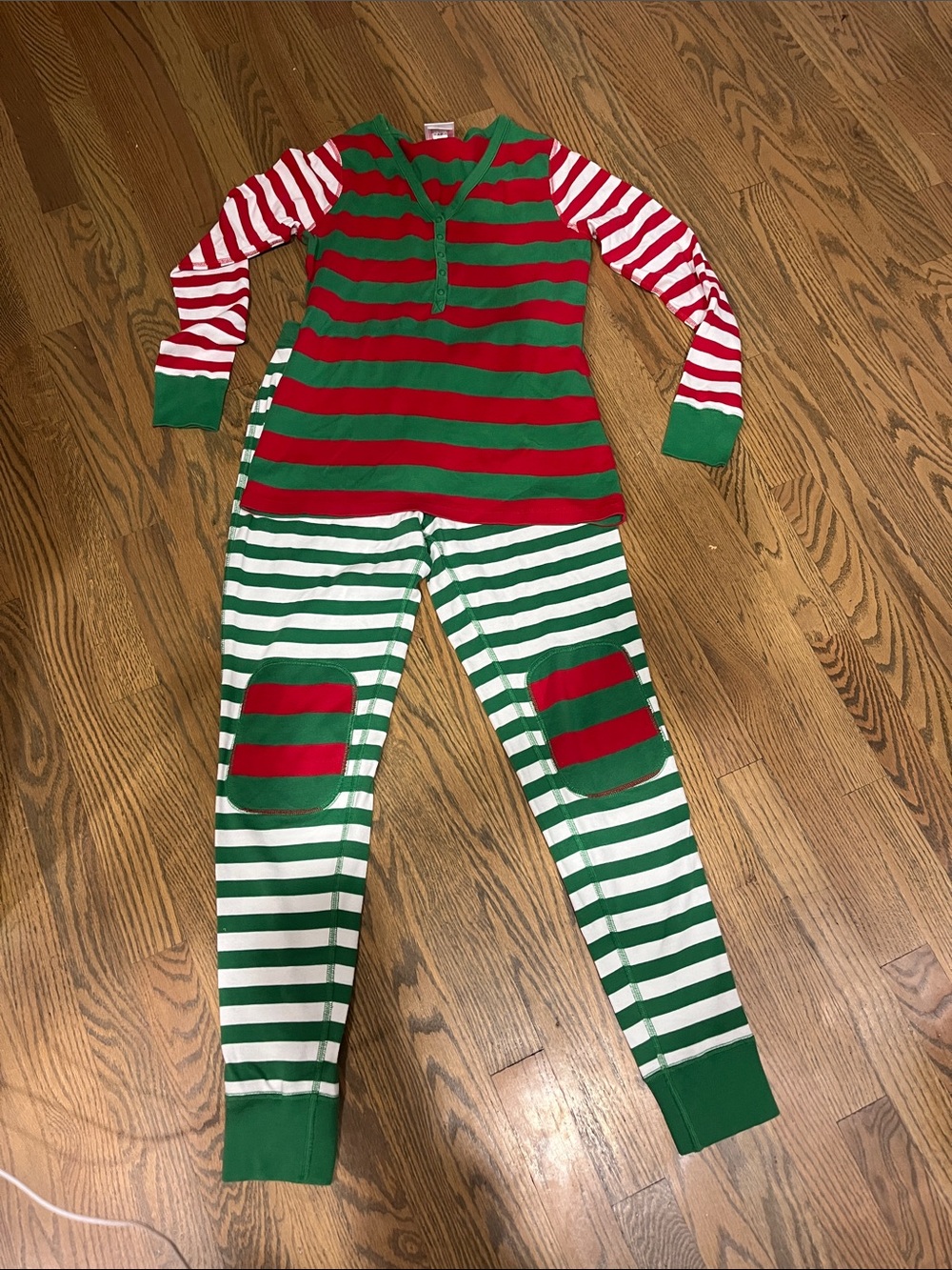Hanna Andersen women's  Holiday Stripe Pajama Set - Red & Green